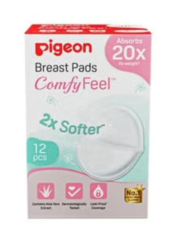 

Pigeon 2X Softer Comfy Feel Breast Pads, 12 Pieces, White