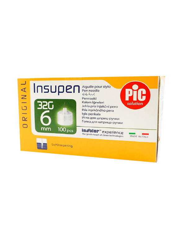

Pic Solution Insupen Needle 32g 6mm, 100 Pieces, Multicolour