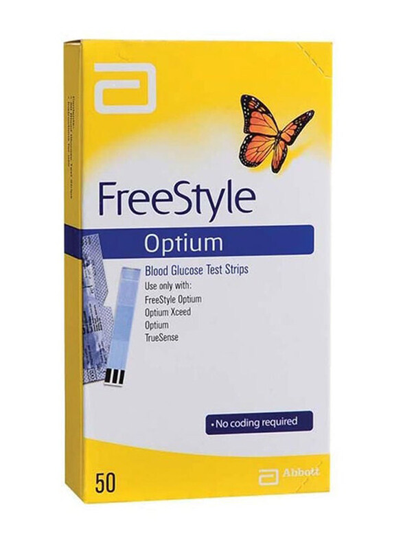 

Freestyle Optium Blood Glucose Test Strips, 50 Strips, White
