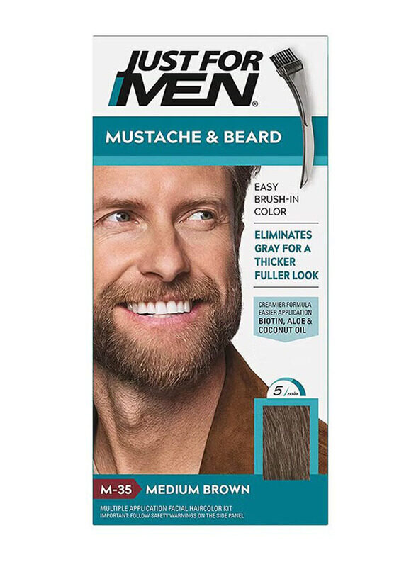 

Just For Men Mustache and Beard Hair Colour, 68gm, M-35 Medium Brown