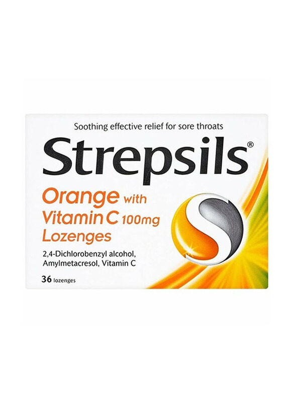 

Strepsils Orange with Vitamin C Lozenges, 36 Lozenges