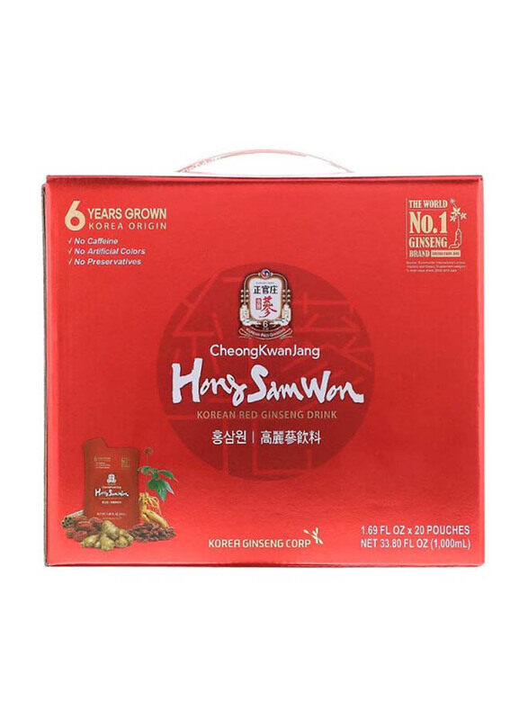 

Cheong Kwan Jang Hong Sam Won Korean Red Ginseng Drink, 20 Pouches