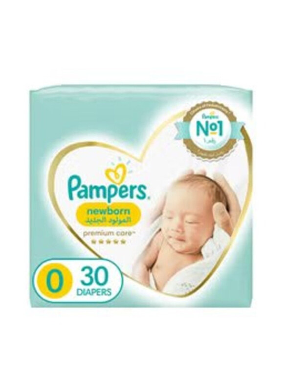 

Pampers Premium Care Newborn Taped Diapers, Size 0, 2.5 Kg, 30 Count