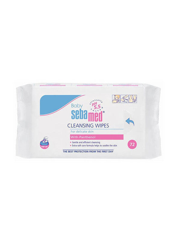 

Sebamed 72-Sheet Cleansing Wet Baby Wipes with Panthenol, White