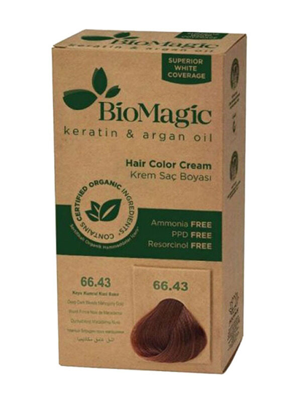 

Biomagic Hair Colour Cream with Keratin & Argon Oil, 60ml, 66.43 Deep Dark Blonde Mahogany Gold