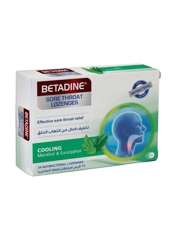 

Betadine Cooling Menthol & Eucalyptus Sore Throat Lozenges, 24 Lozenges