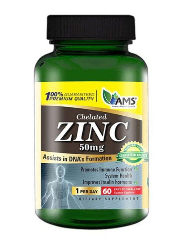 

AMS Chelated Zinc Dietary Supplement, 60 Caplets