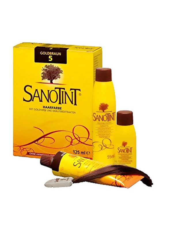 

Sanotint Classic Permanent Hair Dye with Colour Paste 55, Fixer 55, Revitalizing Balm 15ml, 4 Pieces, 05 Golden Chestnut