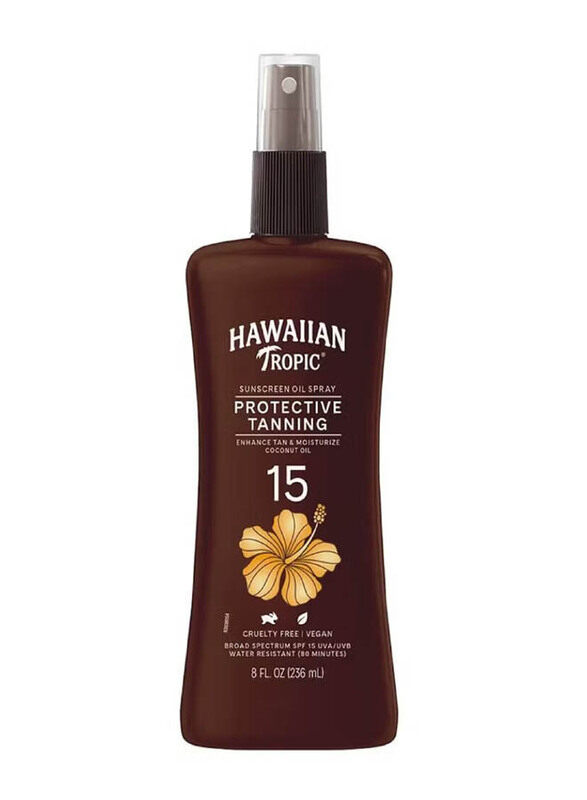 

Hawaiian Tropic Protective Tanning Oil Pump Spray Sunscreen SPF 15, 8oz