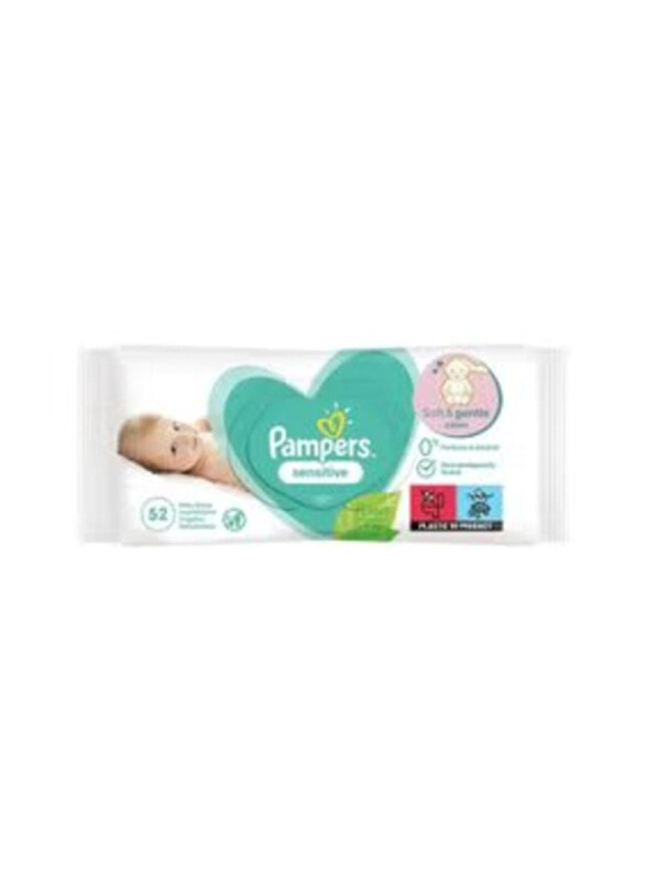 

Pampers 52 Pieces Baby Wipes Sensitive for Kids
