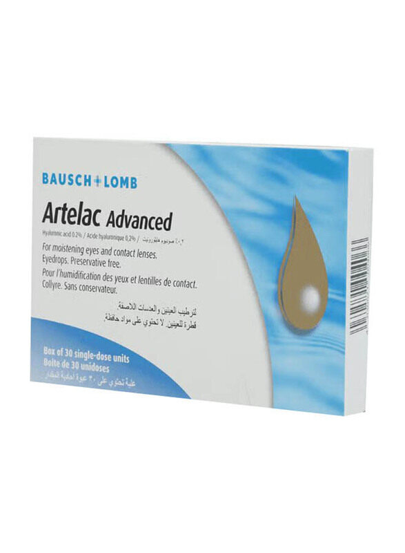 

Bausch + Lomb Artelac Advanced For Moistening Eyes & Contact Lenses, 30 Pieces