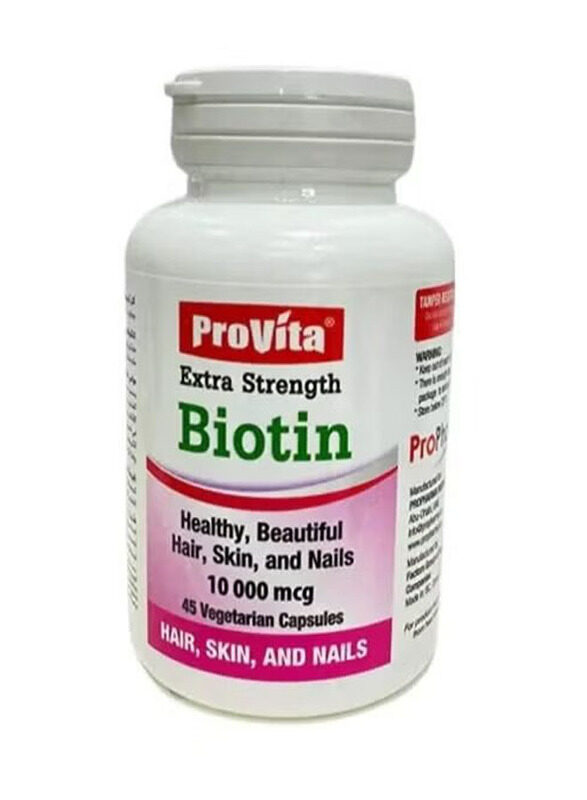 

Provita Extra Strength Biotin for Hair, Skin and Nails, 10000Mcg, 45 Capsules