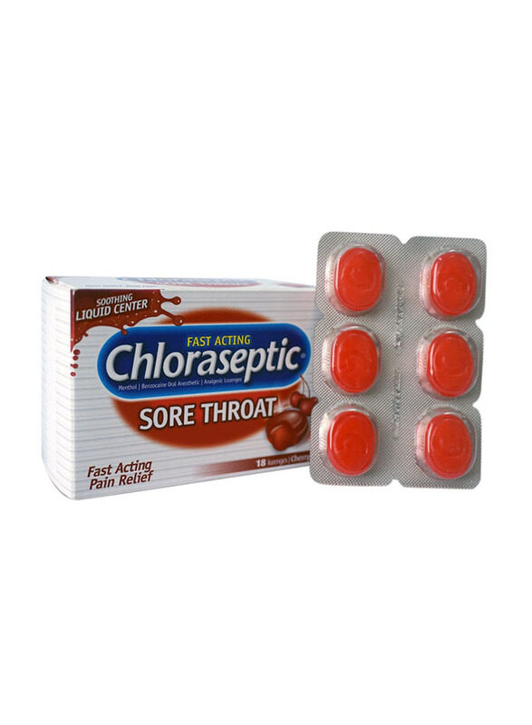 

Chloraseptic Sore Throat Lozenges LC with Cherry Flavour, 18 Lozenges