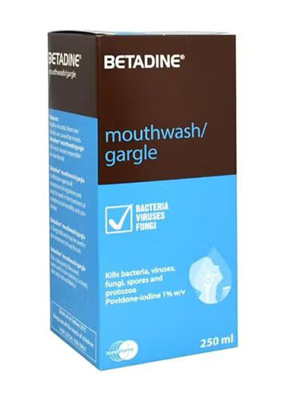 

Betadine Antiseptic Gargle and Mouthwash, 250ml