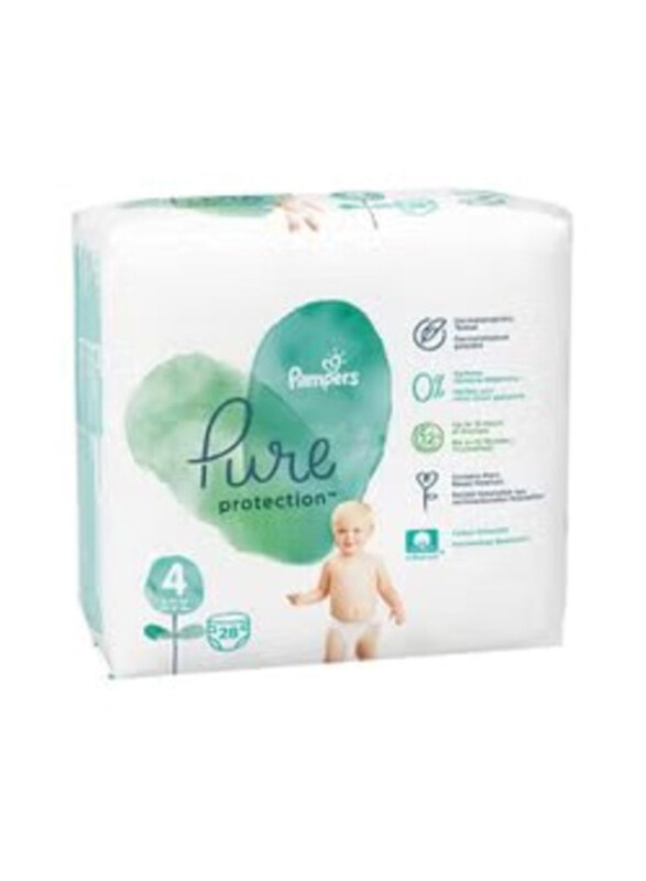 

Pampers Pure Protection Diapers, Size 4, 9-14 Kg, 28 Count
