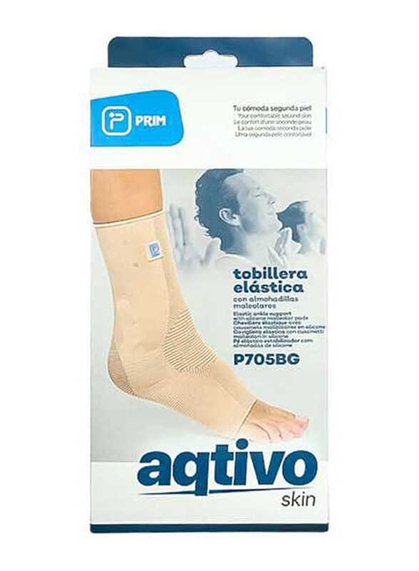 

Prim Elastic Ankle Support with Silicone Malleolar Pads, Small, P705Bg, Beige