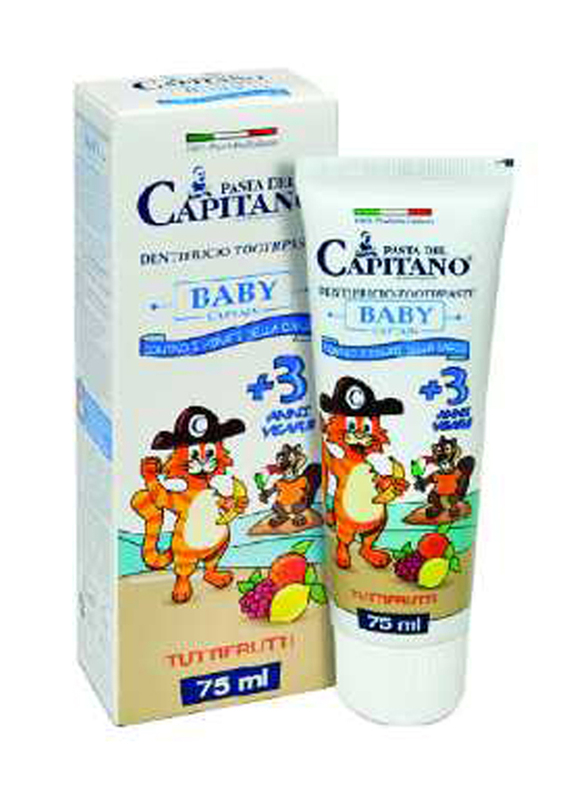 Pasta del Capitano 75ml Tutti Frutti Baby Toothpaste, 3+ Years, White