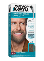 Just For Men Brush-In Color Gel For Moustache and Beard, M-35 Medium Brown