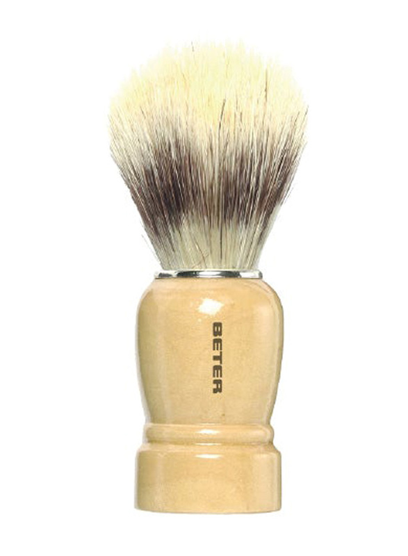 Beter Wood Handle Shaving Brush, 20015, Beige