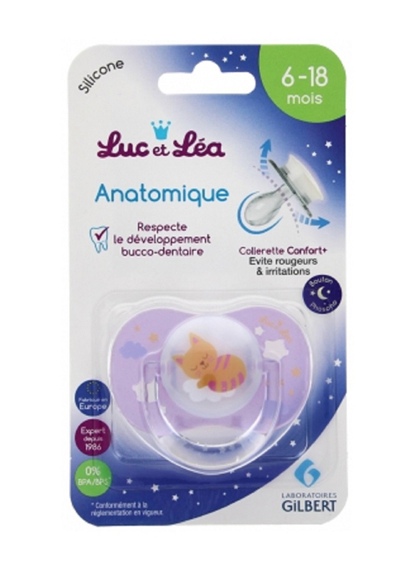 Luc et Lea Sym Night Bear Soother, Purple