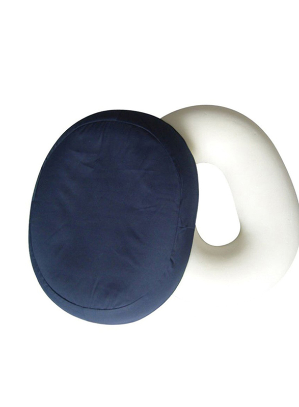 Antar Memory Foam Elliptical Sit Cushion, At03009, Blue/White