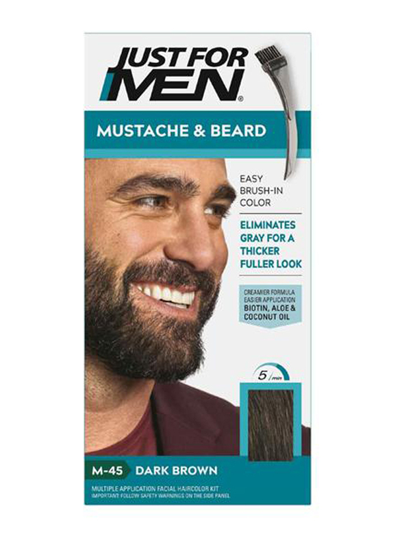 Just For Men Brush-In Color Gel For Moustache and Beard, M-50 Darkest Brown