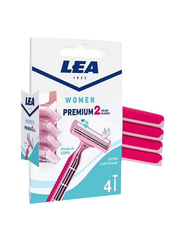 Lea Women Premium 2 Blades Disposable Razor, 4 Pieces