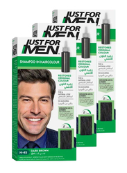 Just For Men X 3 Shampoo-In Hair Color, H45 Dark Brown