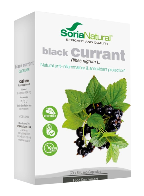 Soria Natural Black Currant 690Mg, 30 Capsules