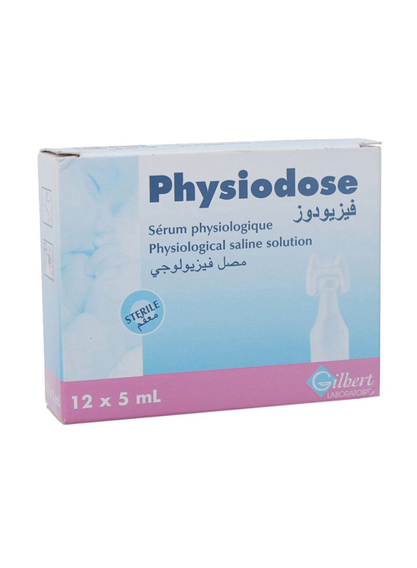 Gilbert Physiodose Physiological Saline Solution, 12 Piece, 5ml