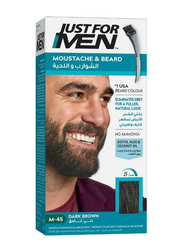 Just For Men Brush-In Color Gel For Moustache and Beard, M-45 Dark Brown