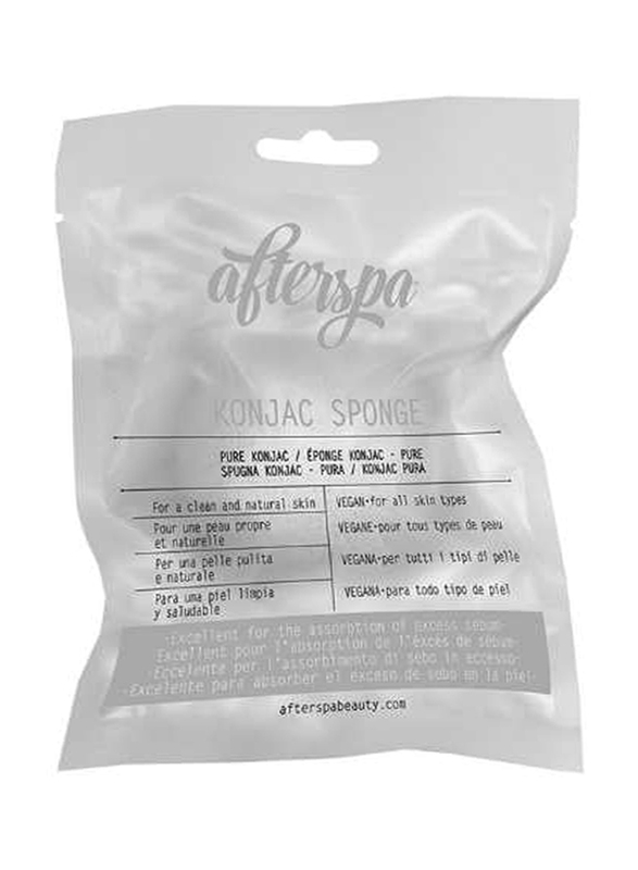 Afterspa Pure Konjac Sponge Reusable Packaging, White
