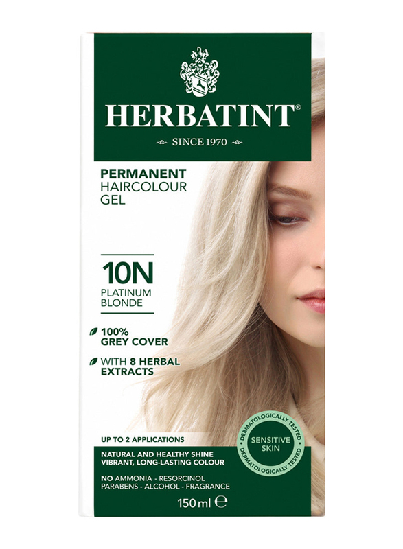 Herbatint Permanent Herbal Hair Color Gel, 135ml, 10N Platinum Blonde