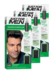 Just For Men X 3 Shampoo-In Hair Color, H-55 Real Black
