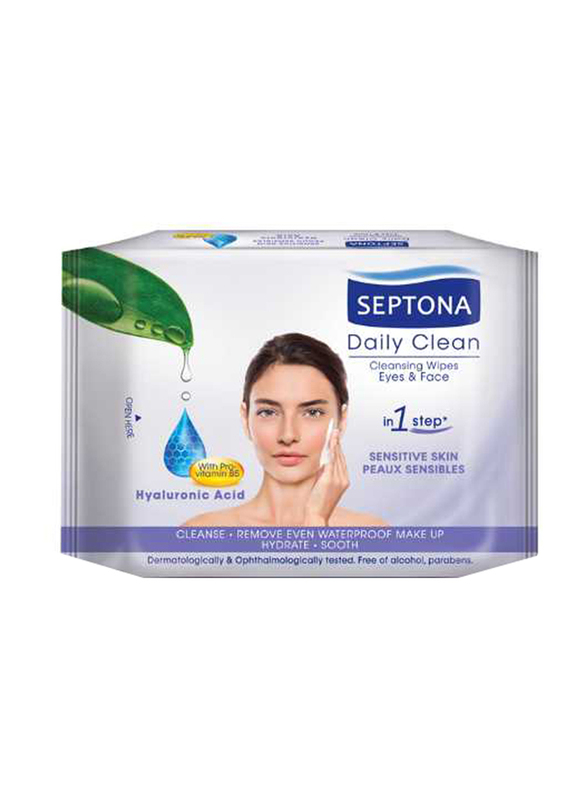 Septona Cosmetic Wipes Hyaluronc & Provitamin B5, 20 Pieces