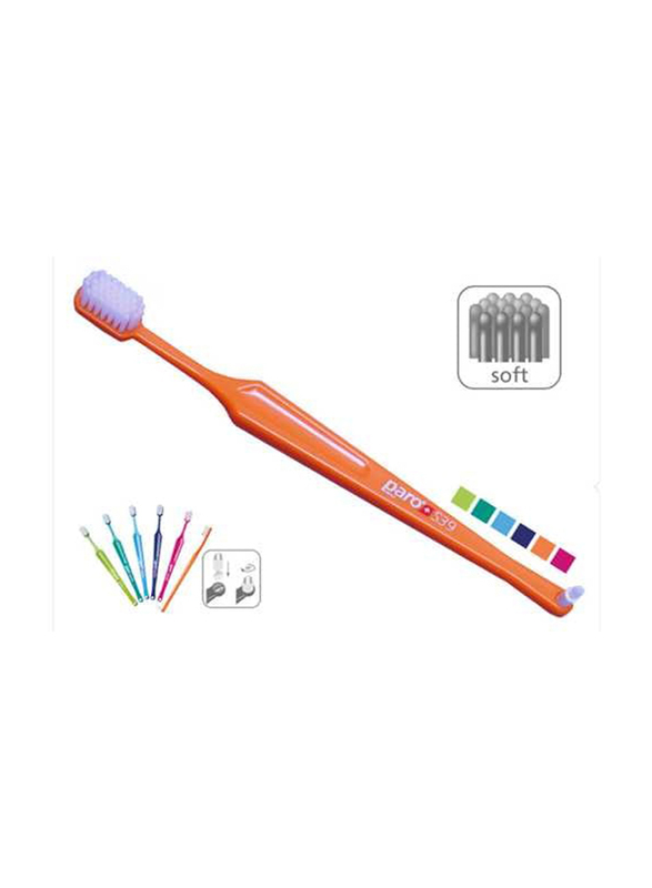 Paro S39 Soft 5 Rows with Interspace Toothbrush, 715, Orange
