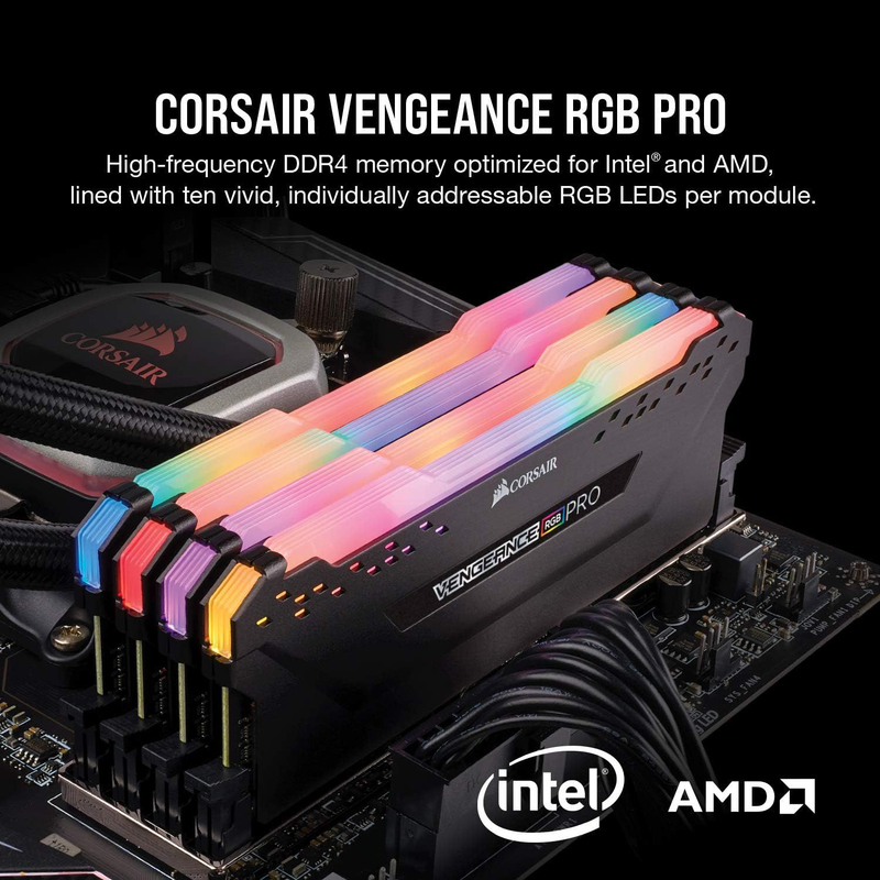 Corsair 32GB (2 x 16GB) DDR4 3200MHz Vengeance RGB PRO Memory Module, Black