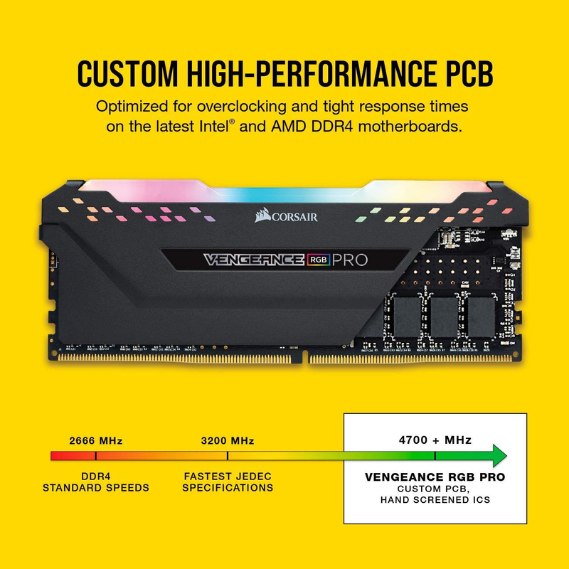 Corsair 32GB (2 x 16GB) DDR4 3200MHz Vengeance RGB PRO Memory Module, Black