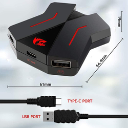 Red Dragon GA200 Keyboard & Mouse Converter for PS4, PS3, Xbox One & Switch, Black