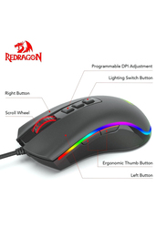 Red Dragon M711 USB Cobra Mouse for PC & Laptop, Black