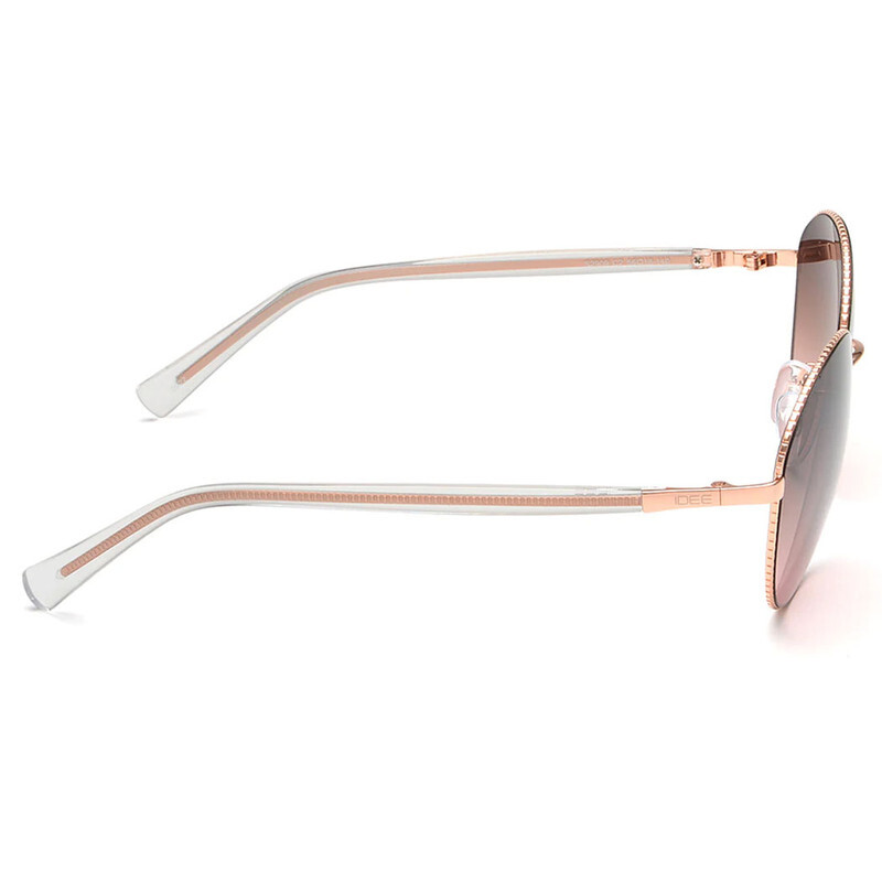 IDEE OVAL Full Rim Sunglasses For  WOMEN,BROWN&PINK Lens,  S2909 C2, 56/16/140