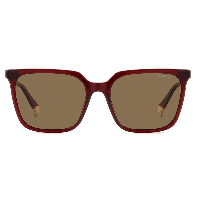 Polaroid polarized Square Full Rim Sunglasses For Woman,BROWN LensPLD4163/S LHFSP,55/18/145