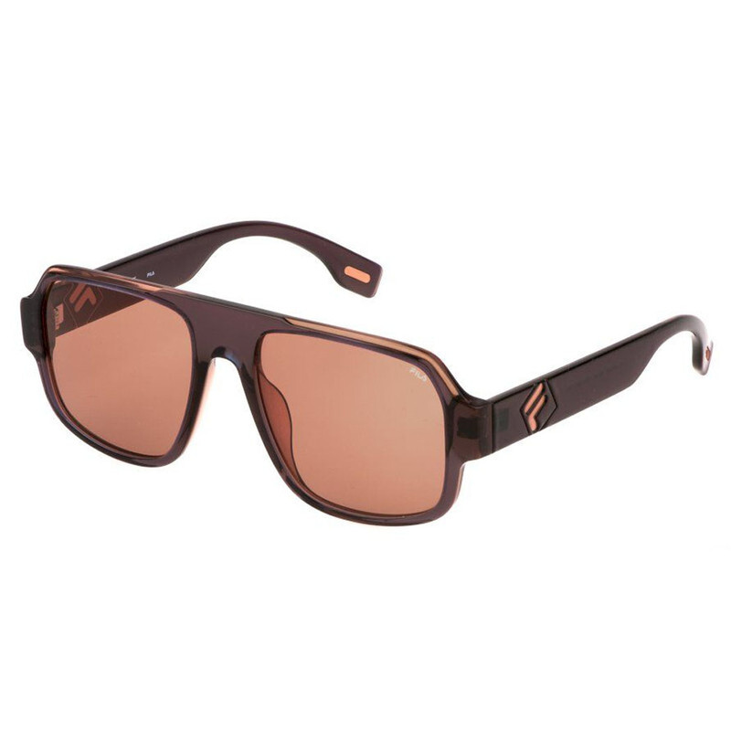 FILA SQUARE Full Rim Sunglasses For  MEN,BROWN Lens,  SFI529 0J58, 54/18/140