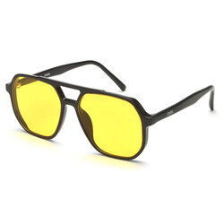 IDEE PILOT Full Rim Sunglasses For  UNISEX,YELLOW Lens,  2906 C4, 59/17/147