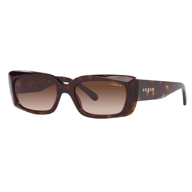 VOGUE RECTANGULAR Full Rim Sunglasses For  WOMEN,BROWN Lens,  VO5440-S W65613, 52/17/135