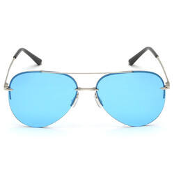 Irus  Aviator Half Rim Sunglasses For Unisex,BLUE Lens1148 C5,60/15/147