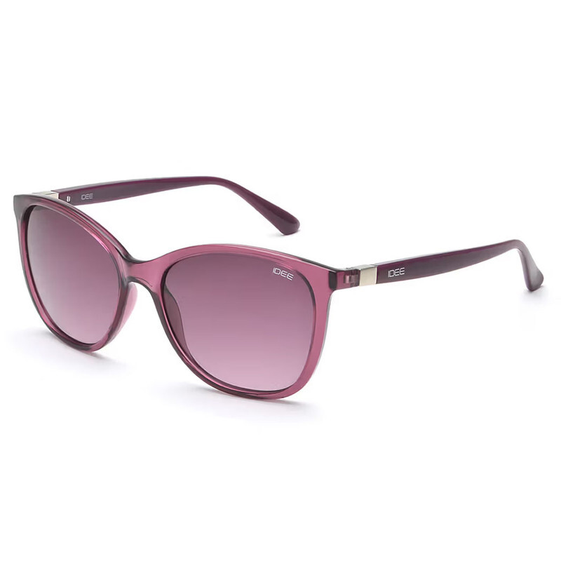 IDEE Polarized CAT EYE Full Rim Sunglasses For  WOMEN,PURPLE Lens,  S2696 C8P, 55/17/141