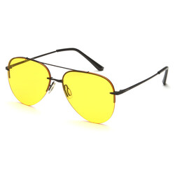 IRUS AVIATOR Half Rim Sunglasses For  UNISEX,YELLOW Lens,  1148 C4, 60/15/147