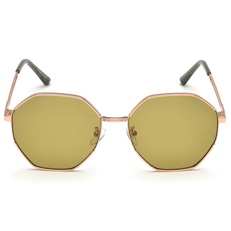 IRUS HEXAGONAL Full Rim Sunglasses For  WOMEN,GREEN Lens,  1139 C3, 57/17/148