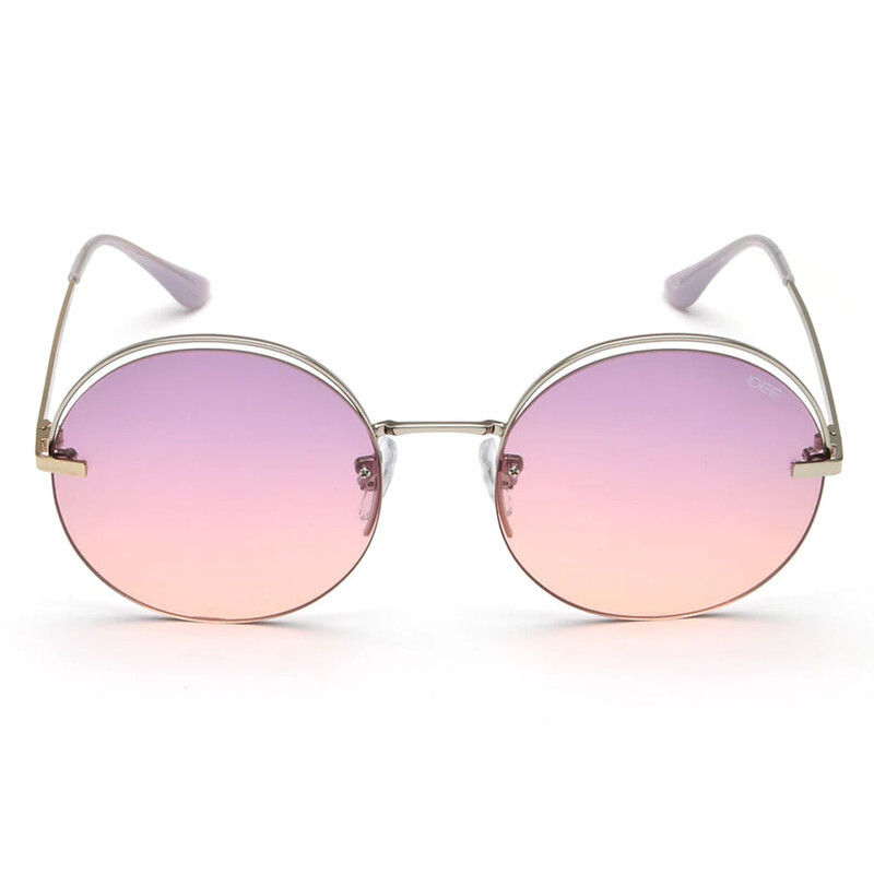 IDEE ROUND Half Rim Sunglasses For  WOMEN,PINK Lens,  S2780 C3, 55/19/142